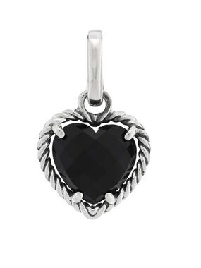 David Yurman black onyx sterling silver 0.75” heart shaped Charm Pendant
